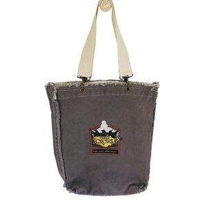 THREE CROWS Café & Coffee House MN Satchel Bag Tote Distressed Graphic Canvas